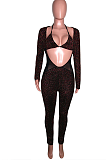 Night Out Sexy Sequins Long Sleeve Deep V Neck Mesh Hollow Out Bodycon Jumpsuit SN390025