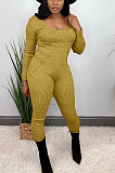 Casual Sporty Long Sleeve Scoop Neck Bodycon Jumpsuit ALS230