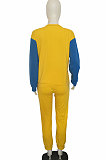 Contrast Color Spliced Fashion Hooded Fleece Casual Sport Sets L0332