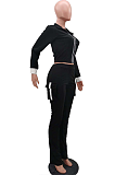 Casual Sporty Long Sleeve Lapel Neck Long Pants Sets TK6125