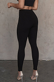 Sexy Polyester Mid Waist Slim Ribbed Leggings Long Pants LS6401