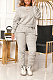 Casual Long Sleeve Round Neck Lantern Sleeve Hoodie Long Pants Sets E8541