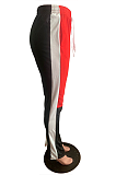 Sporty Contrast Binding Knotted Strap Long Tapered Pants AFY701