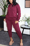 Casual Sporty Long Sleeve Round Neck Sweat Pants Sets YYF8146