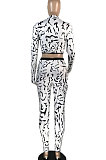 Sexy Womenswear Long Sleeve Casual Sport Printing Two-Piece LIN5502