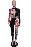 Multi Sexy Long Sleeve Hollow Out Bodycon Jumpsuit BBN131