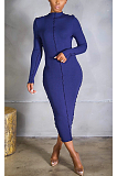 Casual Simplee Long Sleeve Round Neck Long Dress YYF8147