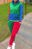 Street Fashion Multi Color Matching Womenswear Pants Casual Sport Two-Piece LIN8835