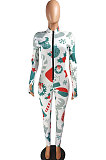 Christmas Casual Polyester Long Sleeve Casual Jumpsuit YMT6189