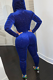 Sexy Polyester Long Sleeve Sequins Velvet Hats Bodycon Jumpsuit ED8342