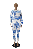 Casual Simplee Dollar Graphic Long Sleeve Round Neck Long Pants Sets SDD9050