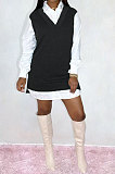 Casual Woman Dress Pattern Shirt Dress Long Sleeve Short Dress YY5244