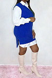Casual Woman Dress Pattern Shirt Dress Long Sleeve Short Dress YY5244