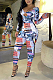 Sweet Cute Polyester Pop Art Print Long Sleeve Hollow Out Bodycon Jumpsuit SXS6017
