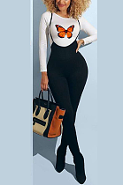 Sexy Long Sleeve Round Neck Capris Overalls td5090