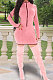 Hand Hook Zipper Dress Long Sleeve Pure Color Round Neck Dress HY5200