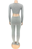 Sporty Polyester Long Sleeve V Neck Spliced Hollow Out Long Pants Sets DN8557