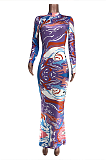 Modest Long Sleeve Round Neck Long Dress JZH8001