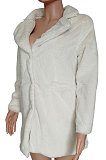 Womenswear Loose Fur Villi Pure Color Coat A8592