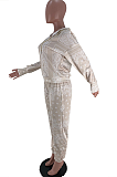 Casual Polyester Long Sleeve Hoodie Coat Long Pants Sets SXS6019