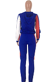 Casual Sporty Long Sleeve Spliced Hoodie Long Pants Sets ZZS8312