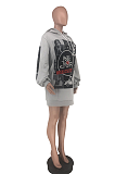 Casual Simplee Paper Graphic Long Sleeve Hoodie ZZS8354