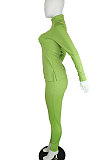 Womenswear Pure Color Fashion Side Slit Fleece Two-Piece QY5031