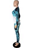 Casual Tie Dye Long Sleeve Round Neck Tee Top Long Pants Sets R6379