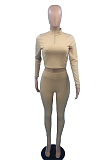 Sexy Long Sleeve Round Neck Tee Top Long Pants Tailored Pants Sets OH8011