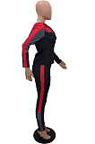Casual Sporty Long Sleeve Spliced Hoodie Long Pants Sets HT6051