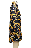 Multi Sexy Polyester Pop Art Print Long Sleeve Spliced Long Dress Shirt Dress SMR9868