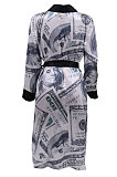 Sexy Printing Night Robe Woman High Waist Long Dress YF8788