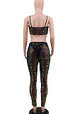 Sequin Strapless Long Pants Pure Color Sexy Two-Piece YF8802