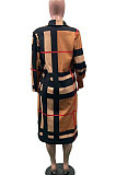 Womenswear Long Wool Stripe Long Sleeve Suit Collar Coat CX236