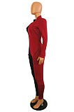 Sexy Simplee Long Sleeve Spliced Bodycon Jumpsuit SH7157