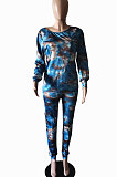 Tie Dye Two- Piece Ladies Long Sleeve T Shirt Casual Sets WT9041