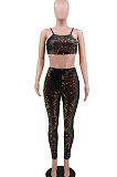 Sequin Strapless Long Pants Pure Color Sexy Two-Piece YF8802