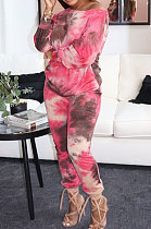 Tie Dye Two- Piece Ladies Long Sleeve T Shirt Casual Sets WT9041