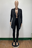 Casual Polyester Long Sleeve Ruffle Longline Top Long Pants  Cardigans Sets AMM8300