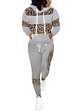 Casual Simplee Leopard Long Sleeve Hoodie Long Pants Sets LD8626