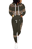Casual Simplee Leopard Long Sleeve Hoodie Long Pants Sets LD8626