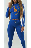 Sexy Polyester Letter Cartoon Graphic Long Sleeve Hoodie Mid Waist Long Pants Sets MN8089
