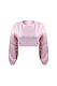 Casual Cute Fluffing Polyester Long Sleeve Round Neck Crop Top YMT6166
