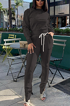 Casual Simplee Long Sleeve Round Neck Long Pants Sets BLE2214