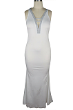 Elegant Simplee Sleeveless Deep V Neck Tank Dress QQM4162