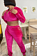 Casual Polyester Long Sleeve Pleated Hoodie Zipper Long Pants Sets XQ1080