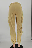 Womenswear Fashion Casual Three-Dimensional Pocket Mid Waist Loose Wide-Legged Pants SMY8068