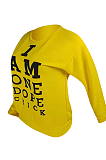 Fashion Casual Polyester Letter Long Sleeve Round Neck Tee Top YMT6035