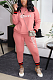 Casual Polyester Letter Long Sleeve Round Neck Spliced Long Pants Sets T3578