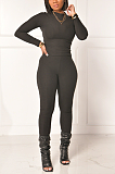 Casual Long Sleeve Round Neck Tee Top Super Soft High Bounce Long Pants Sets YYZ526
